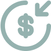 Icon with arrow pointing toward dollar sign
